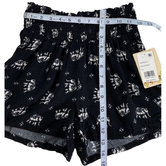 BeBop Shorts Juniors' XS Black White Elephant Animal Print Comfort Soft NEW - Picture 4 of 13
